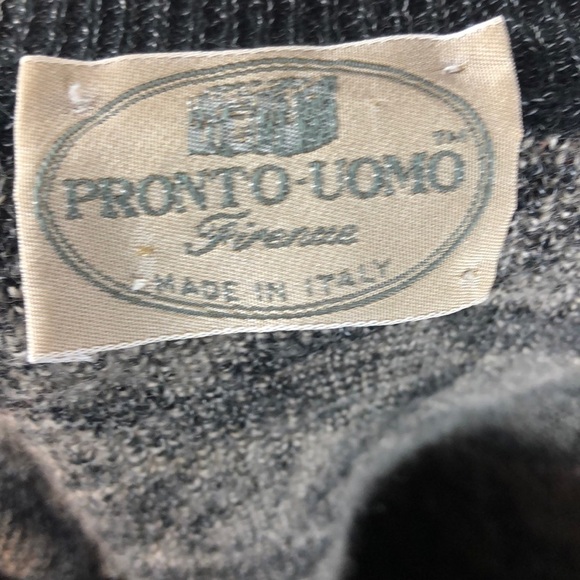 Pronto- Uomo Vintage Italian Wool Blend Geometric Print Grandpa Sweater - Picture 11 of 12